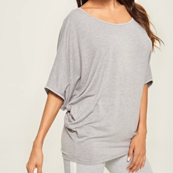 Cut and Comfy Batwing Sleeve Tee- Gray - Picture 4 of 4